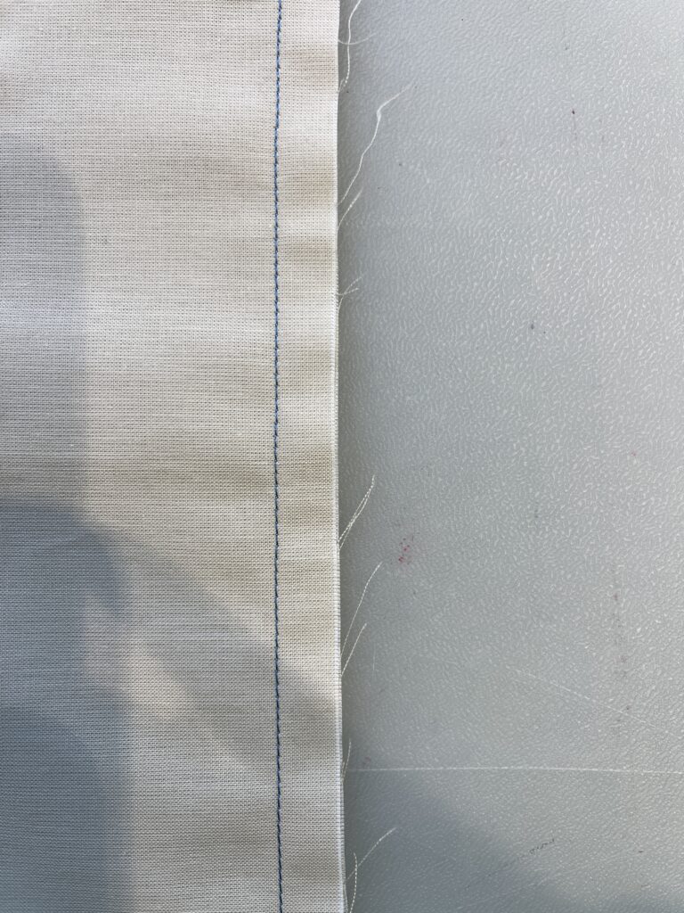 showing seam allowance on fabric for beginners