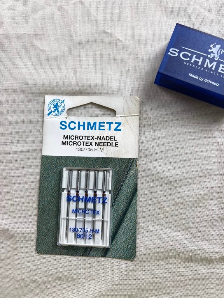 A pack of microtex sewing needles